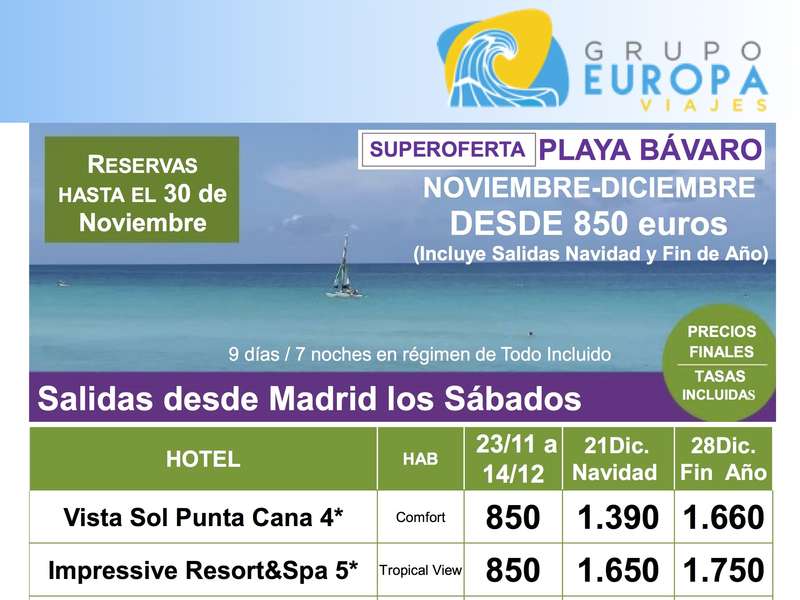 SUPEROFERTA PLAYA BAVARO